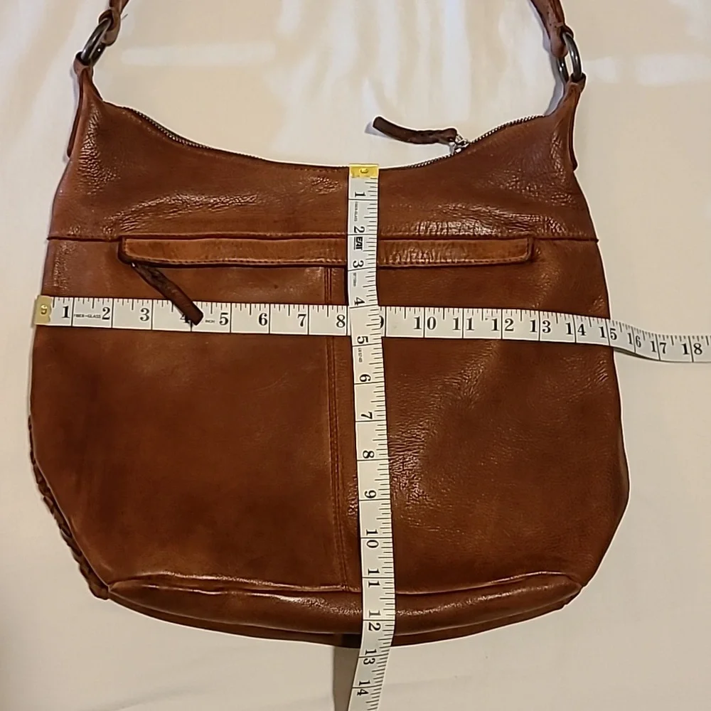 Vilenca Holland Brown Leather Woven Shoulder Bag Boho Bohemian Purse Soft - Picture 6 of 16